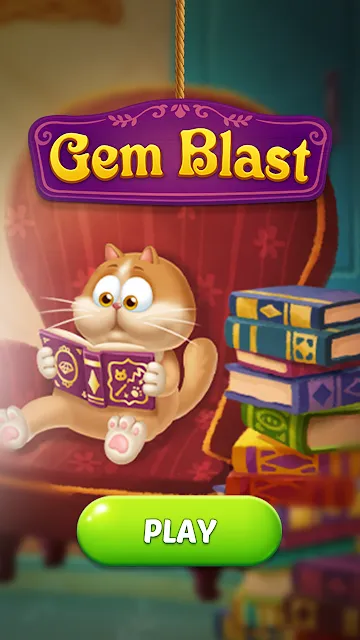 The title screen with a single play button
